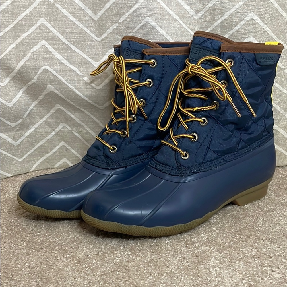 Sperry Blue and Brown Winter Duck Boots